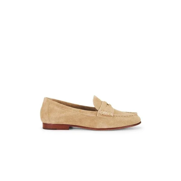 Veronica Beard Penny Loafer in Sand sude leather work classy flat like new - Picture 1 of 11